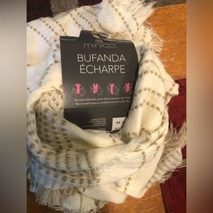 Tan and Crean Fashion Scarf with Fringe